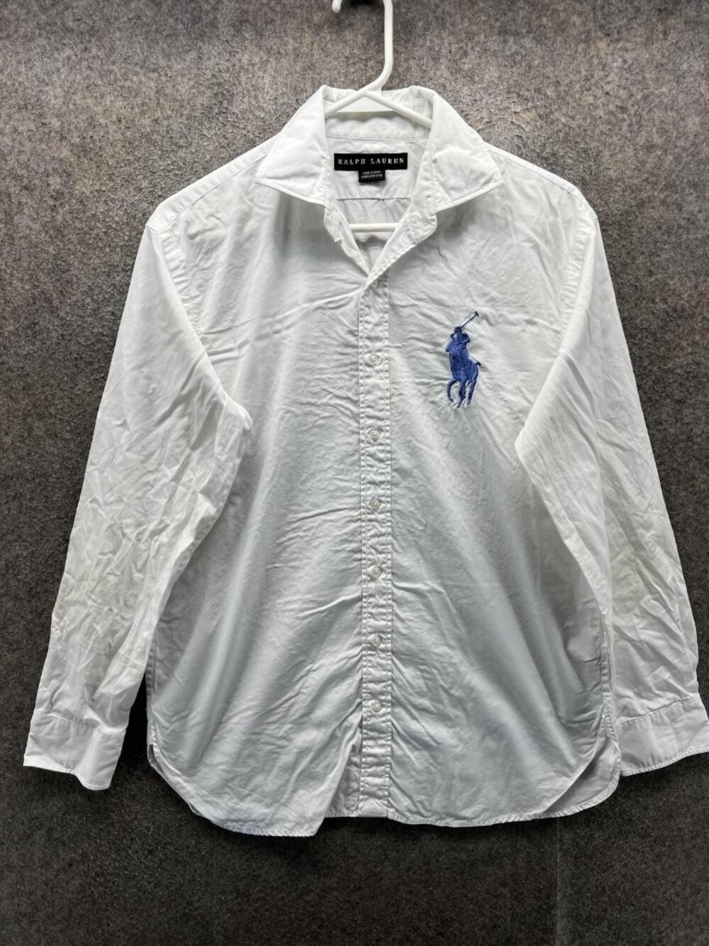 Ralph Lauren Shirt Womens 8 White Big Pony Button Down Black Label Cotton